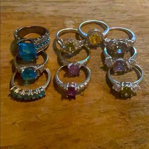 Set of 10 costume rings all sizes